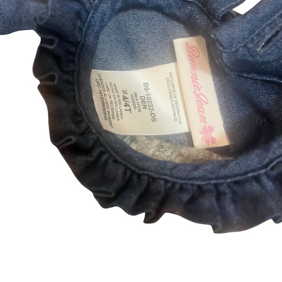 Bonnie Jean 4T Girls Embroidered Chambray Dress | Floral Spring Outfit - Picture 3 of 4